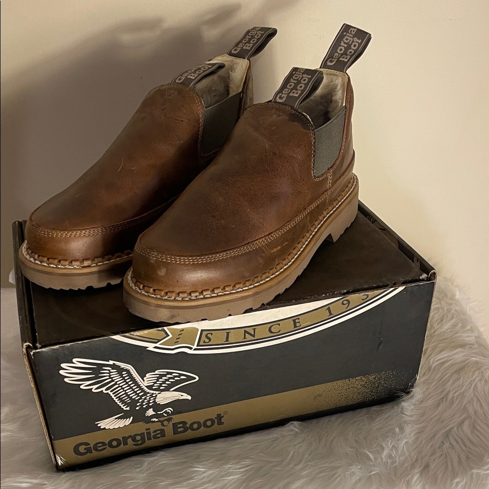 Georgia Boot women’s Tan Leather Slip-On Boots